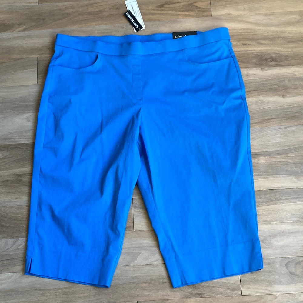 Alfred Dunner allure Capri pant tummy slimming super stretch azure blue 24W - Picture 10 of 17